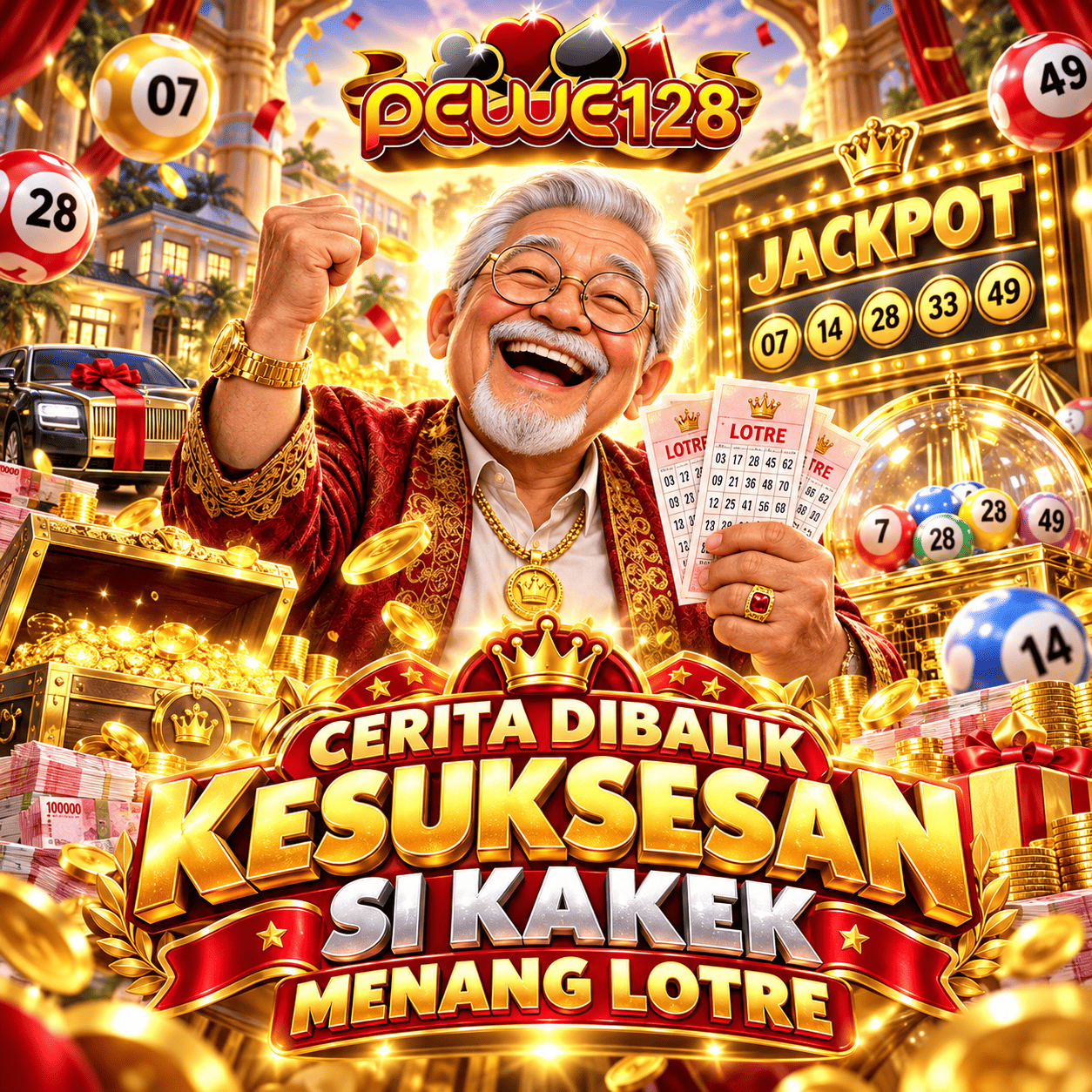PEWE128 cerita si kakek menang lotre
